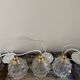 Set of three new electrified chiseled glass suspensions