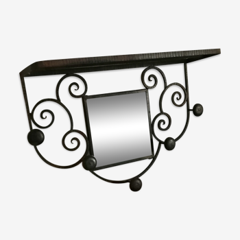 Wrought iron wall coat hanger