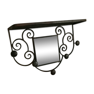 Wrought iron wall coat hanger