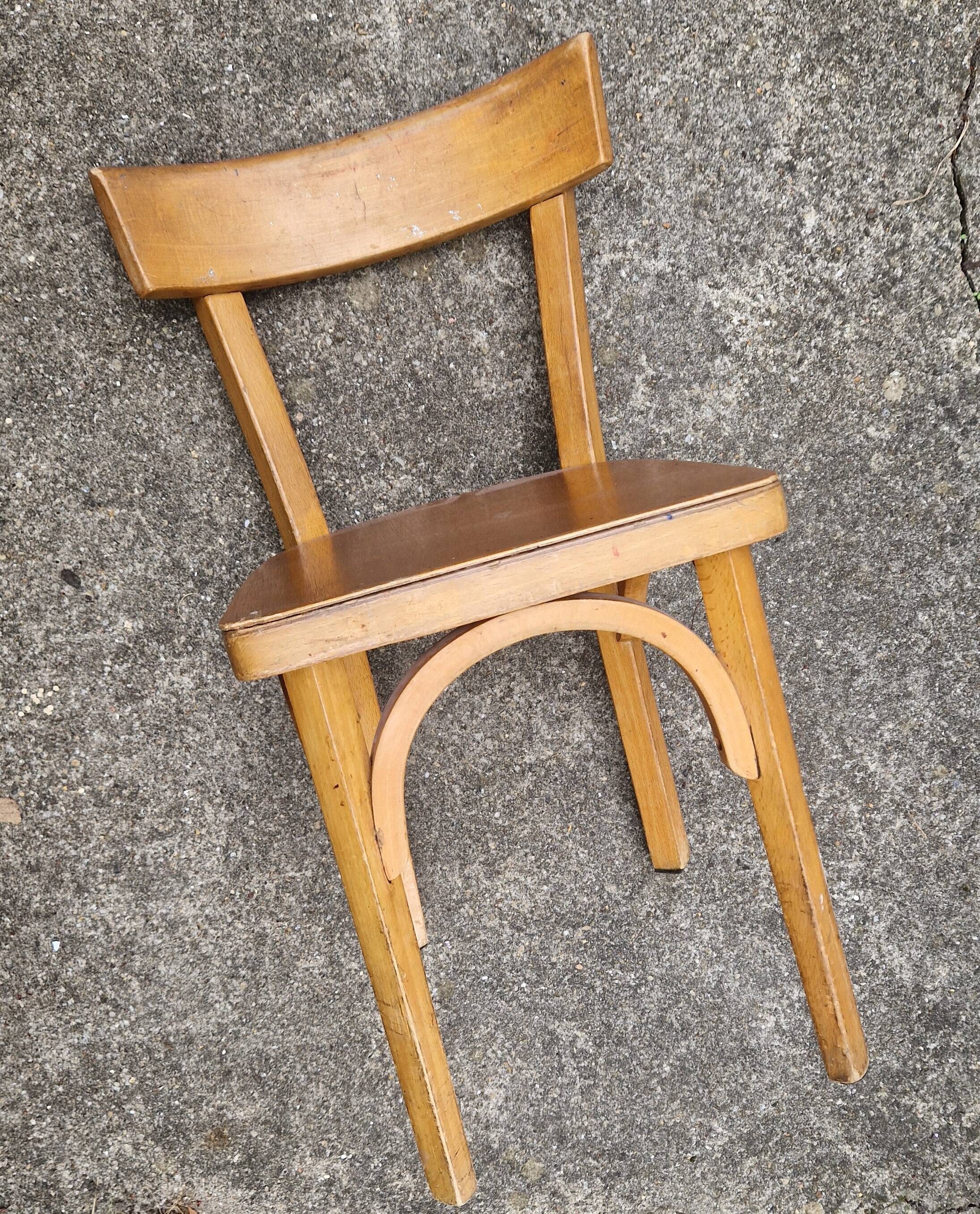 Baumann school desk and chair, retro 1930s