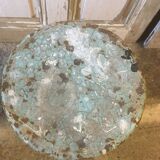 Patinated metal industrial stool