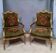 Pair of armchairs in gilded wood Louis XVI style