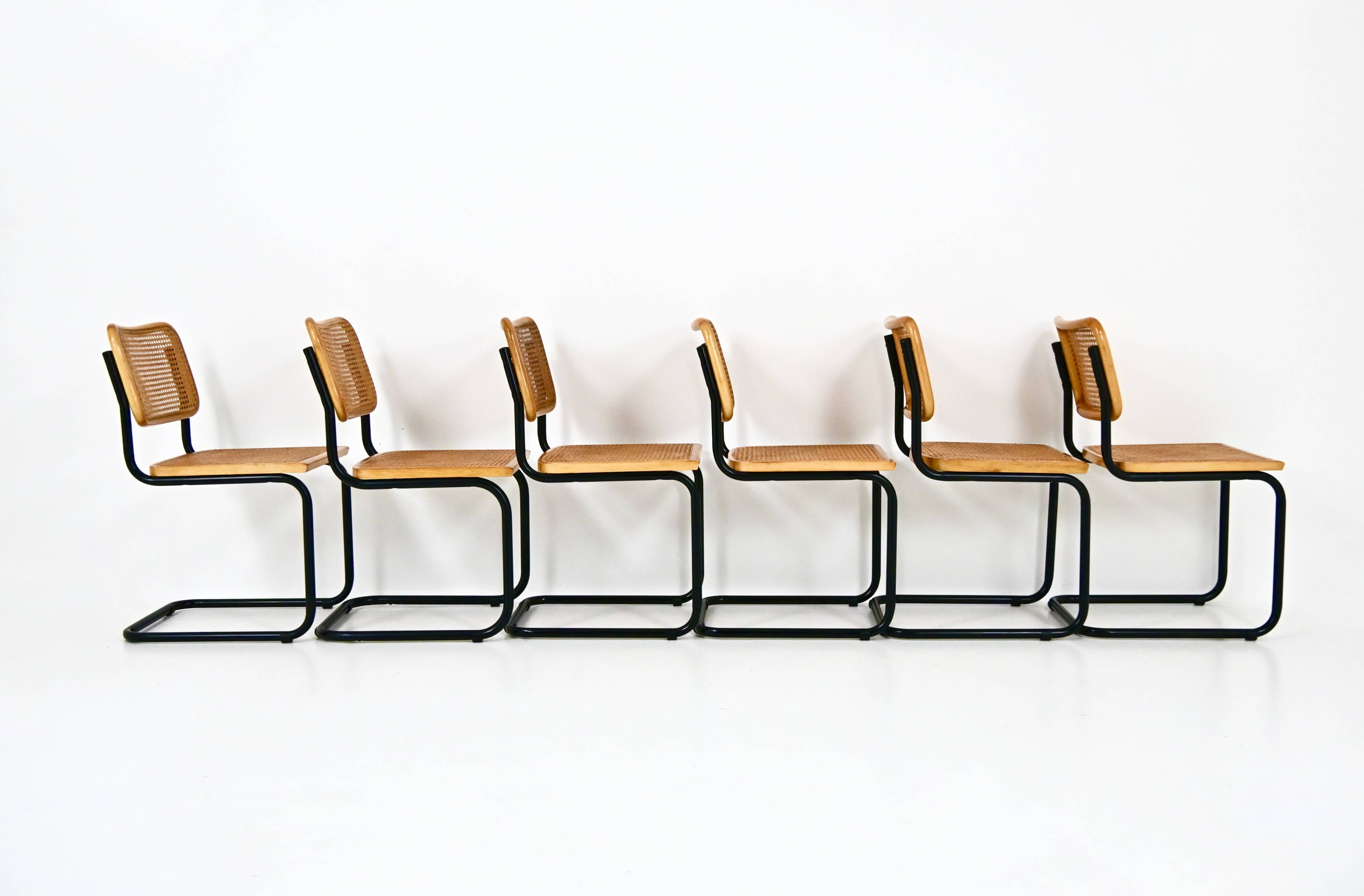 Set of 6 Dining Chairs Style B32 by Marcel Breuer