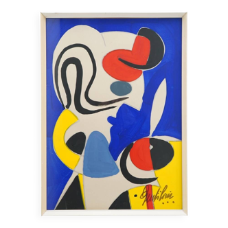 Aldo Gentilini, tempera on cardboard, 1970s