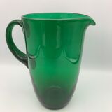 Vintage pichet in verre blown green emerald