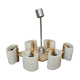 Scandinavian chandelier in wood and perspex