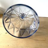 Blue Molded Pressed Glass Cheese Cloche