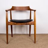 Office chair in elm and teak skai model ST 750 Arne Wahl Iversen 1960.