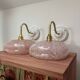 Paire d’appliques murales roses