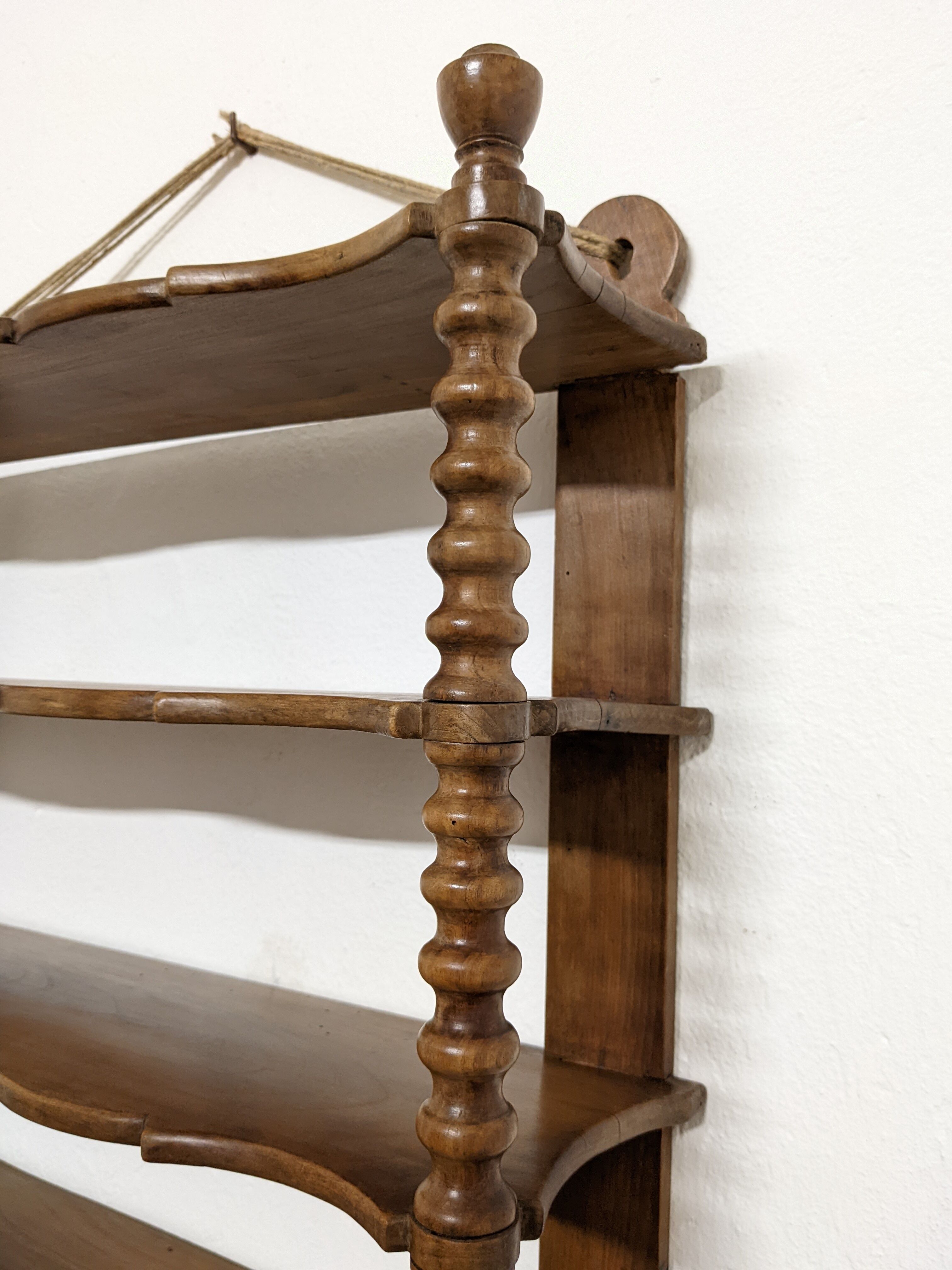 Wooden wall shelf turned late nineteenth century