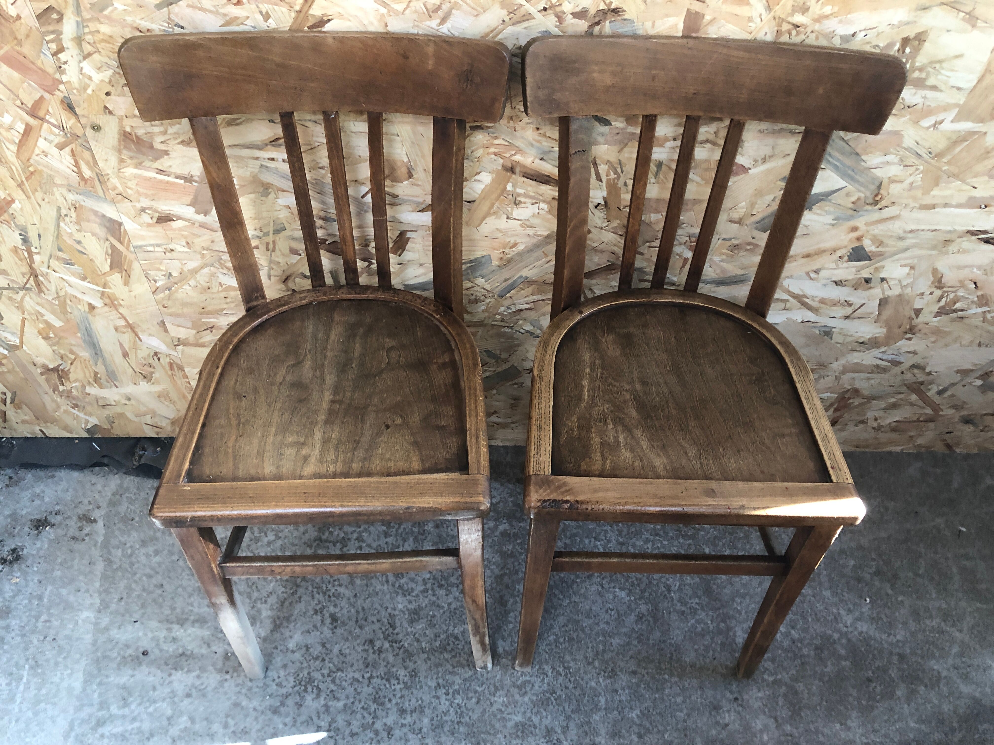Pair chair bistro vintage wood