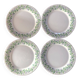 Lot de 4 assiettes plates fleurs violettes Martha Stewart everyday