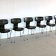 Six chaises « marteau » vintage par Arne Jacobsen pour Fritz Hansen