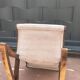 Vintage rocking footrest (60s/70s) – Reupholstered in light grey fabric