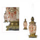 Pair of Satsuma porcelain oil lamps