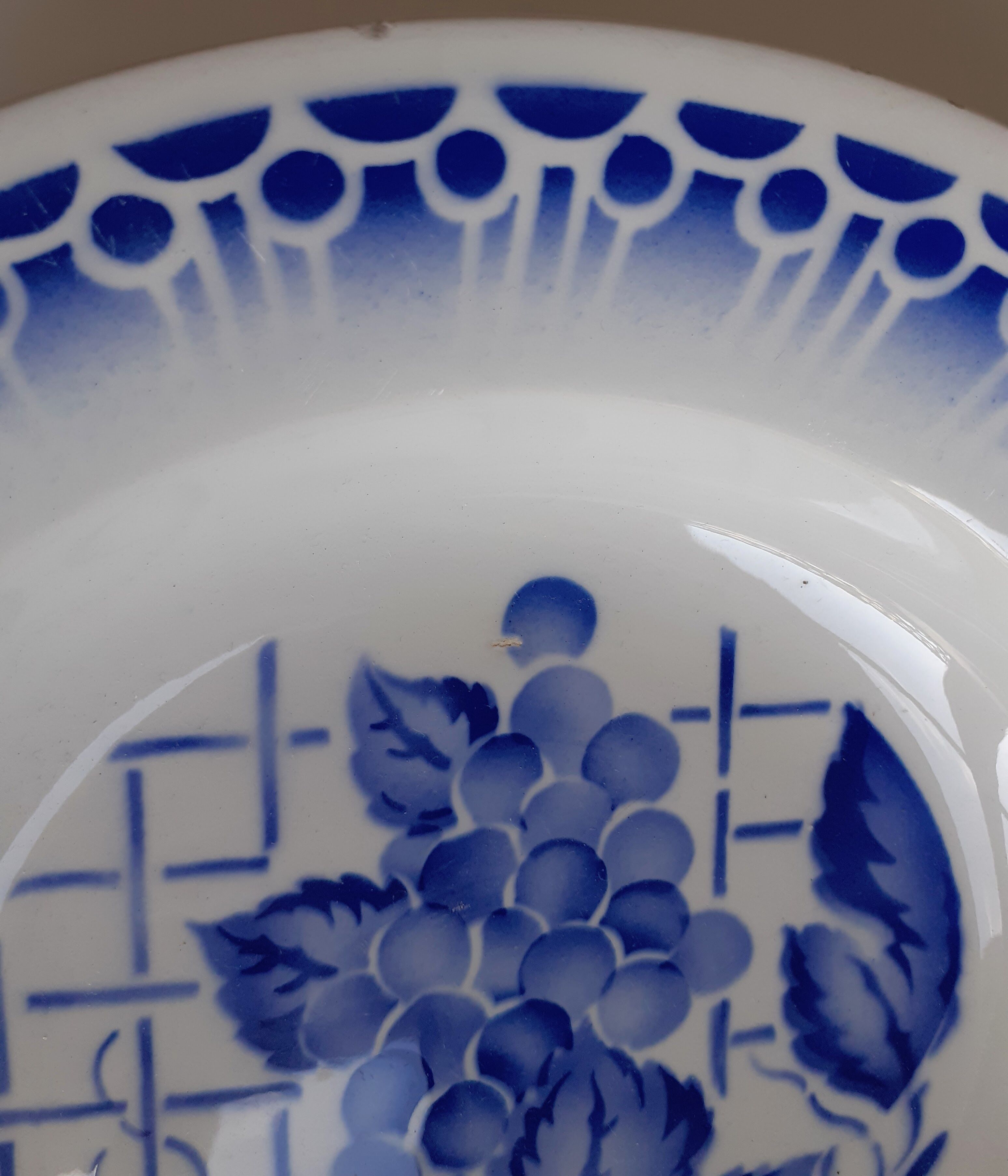 Blue hollow dish