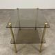 Smoked glass and gold metal side table, 1970s