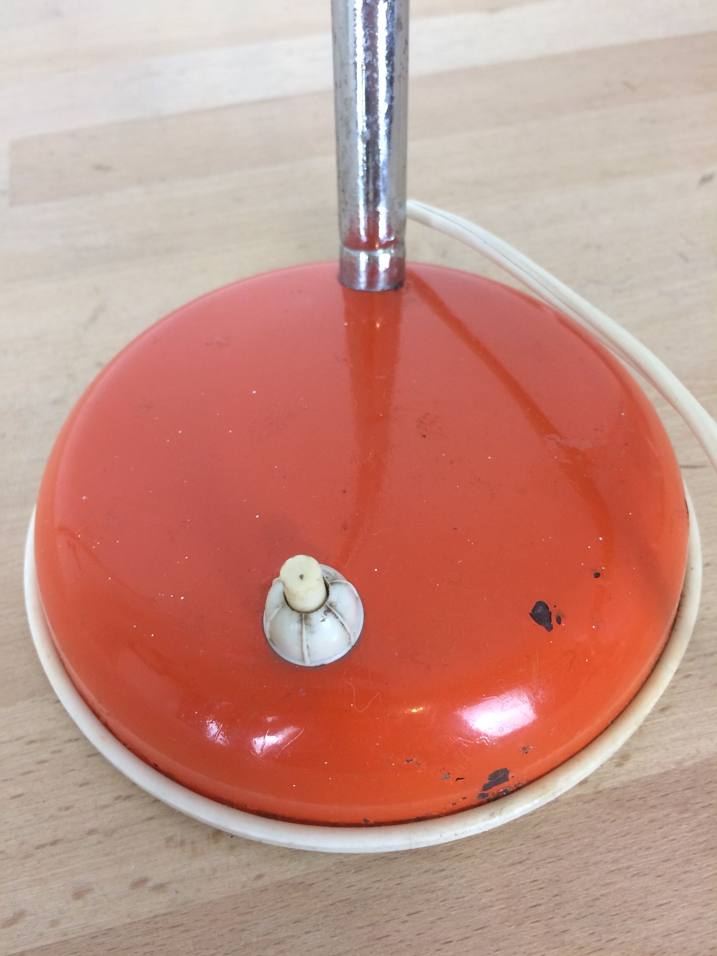 Vintage orange metal desk lamp