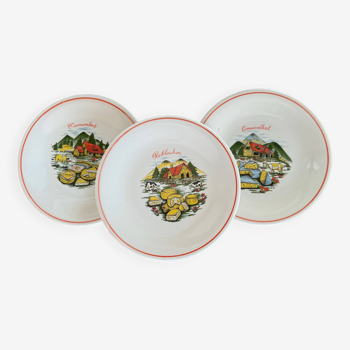 3 assiettes à fromage an'80