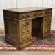 Early 20th century English desk in walnut, oak and marble top