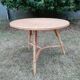 Vintage round rattan tripod coffee table