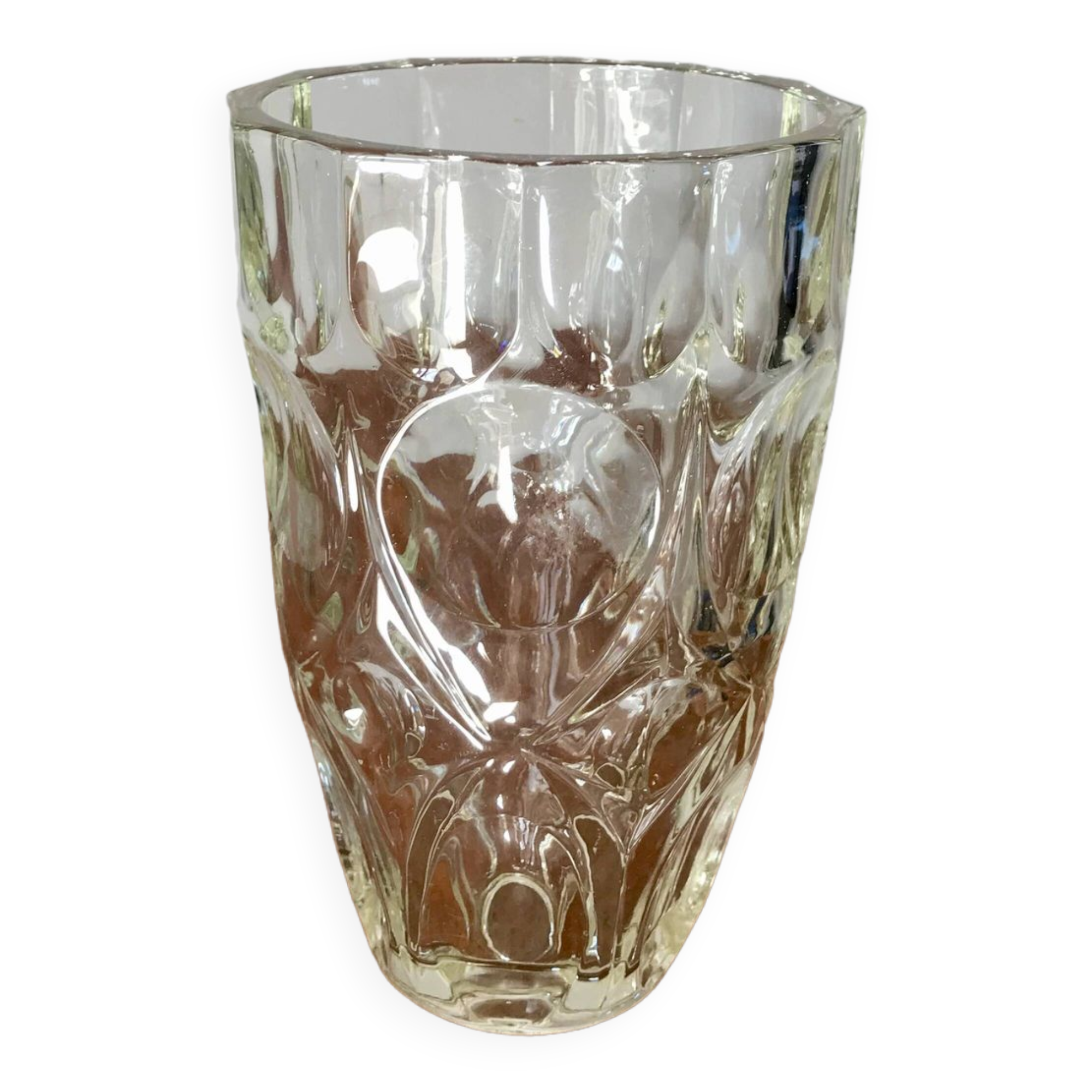 Round faceted vase geometric shapes art deco 1930s