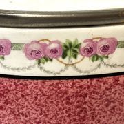 Vintage Art Nouveau Pot Biscuit in Faience German Manufacture Early 1900s