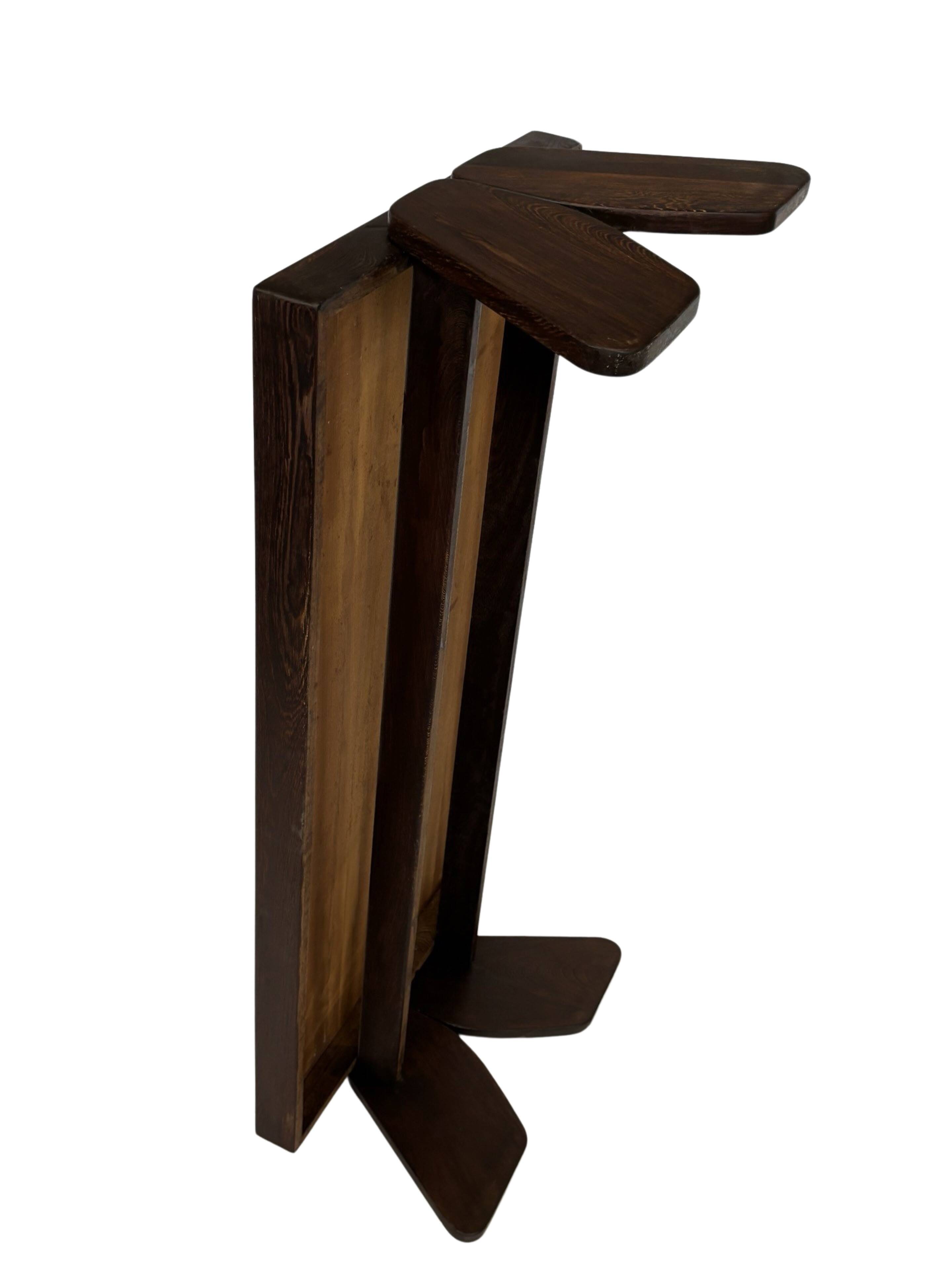 Vintage Coffee Table Wengé Brutalist Postmodern 70's Design