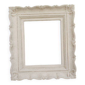 Frame called "Montparnasse" in carved wood and patinated in white around 1940