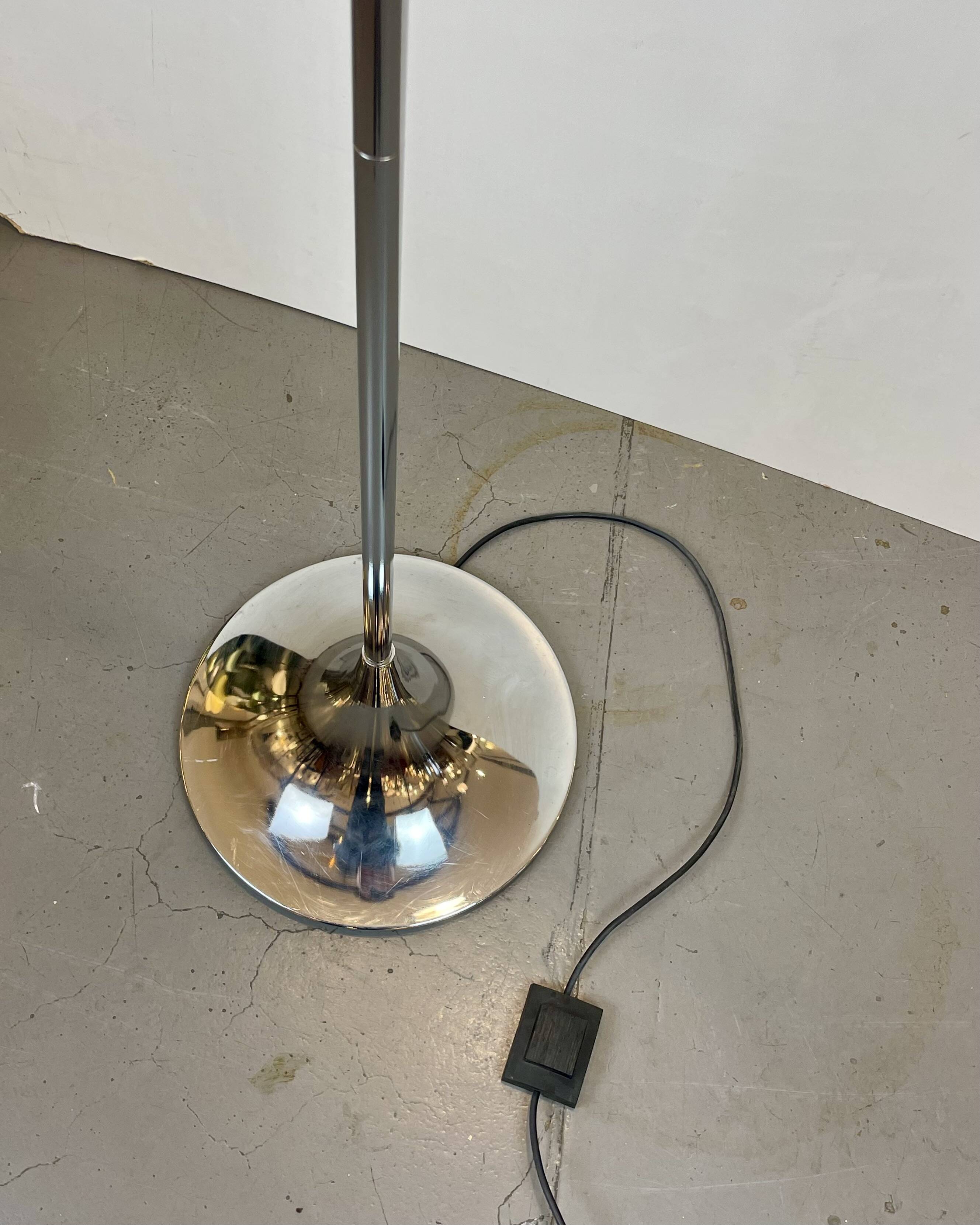 Space-Age Chrome Floor Lamp, Italy, 1970s