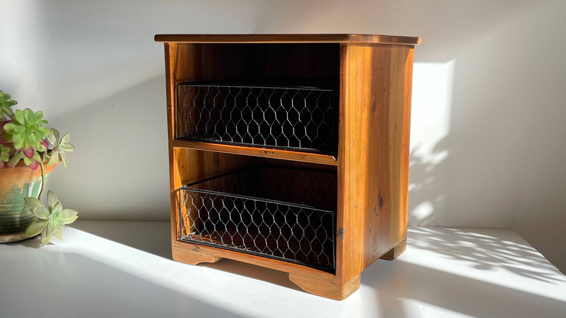 Wooden and metal drawer box from the 80s