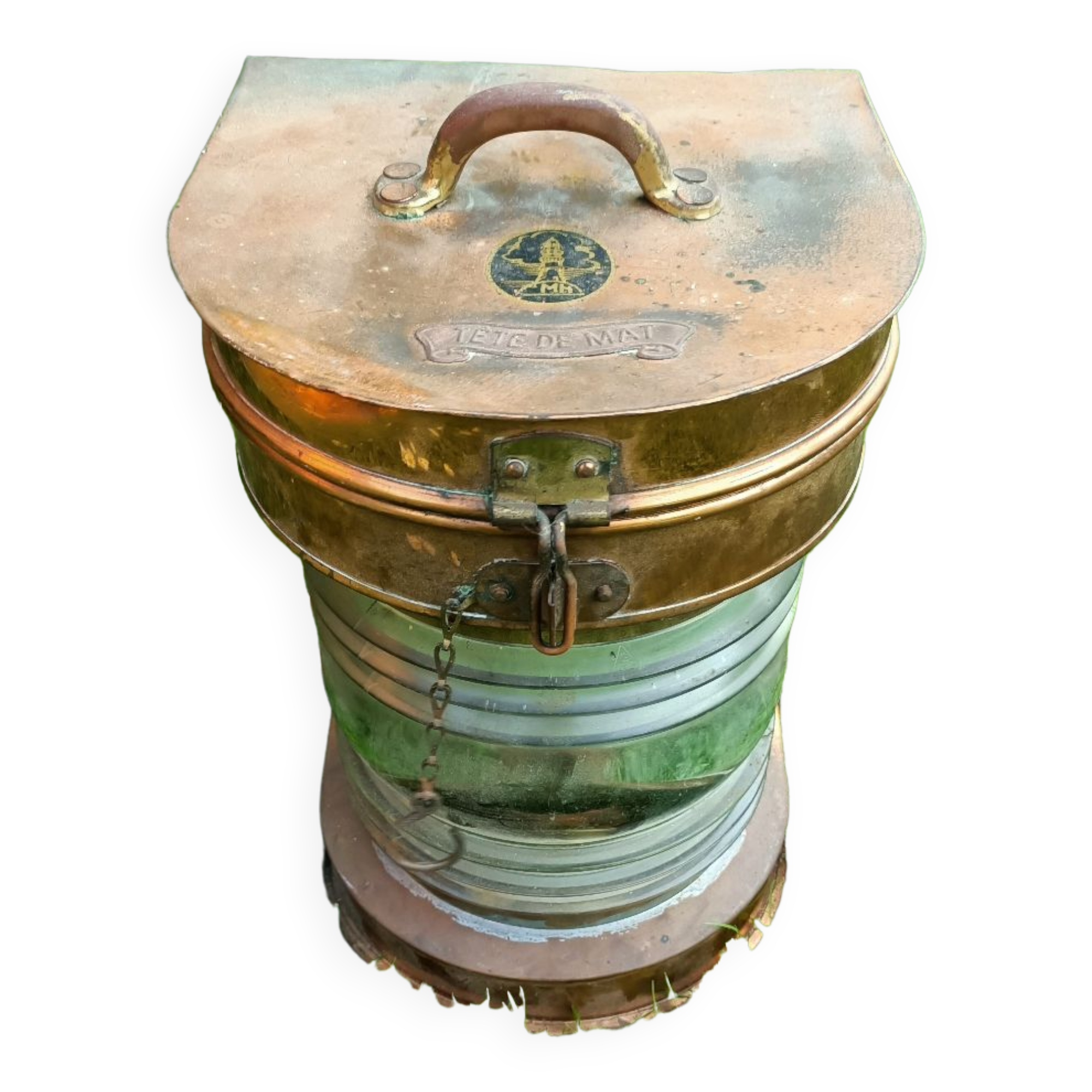 Old copper houseboat lamp