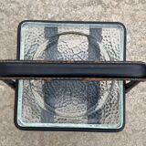 Cendrier on leather stand by Jacques Adnet, 1960