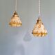 Duo de suspensions Art Déco en opaline et ouraline, 1920-30