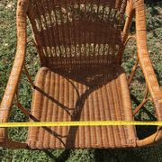 Vintage colonial lounge chair in rattan, pre-1950s.