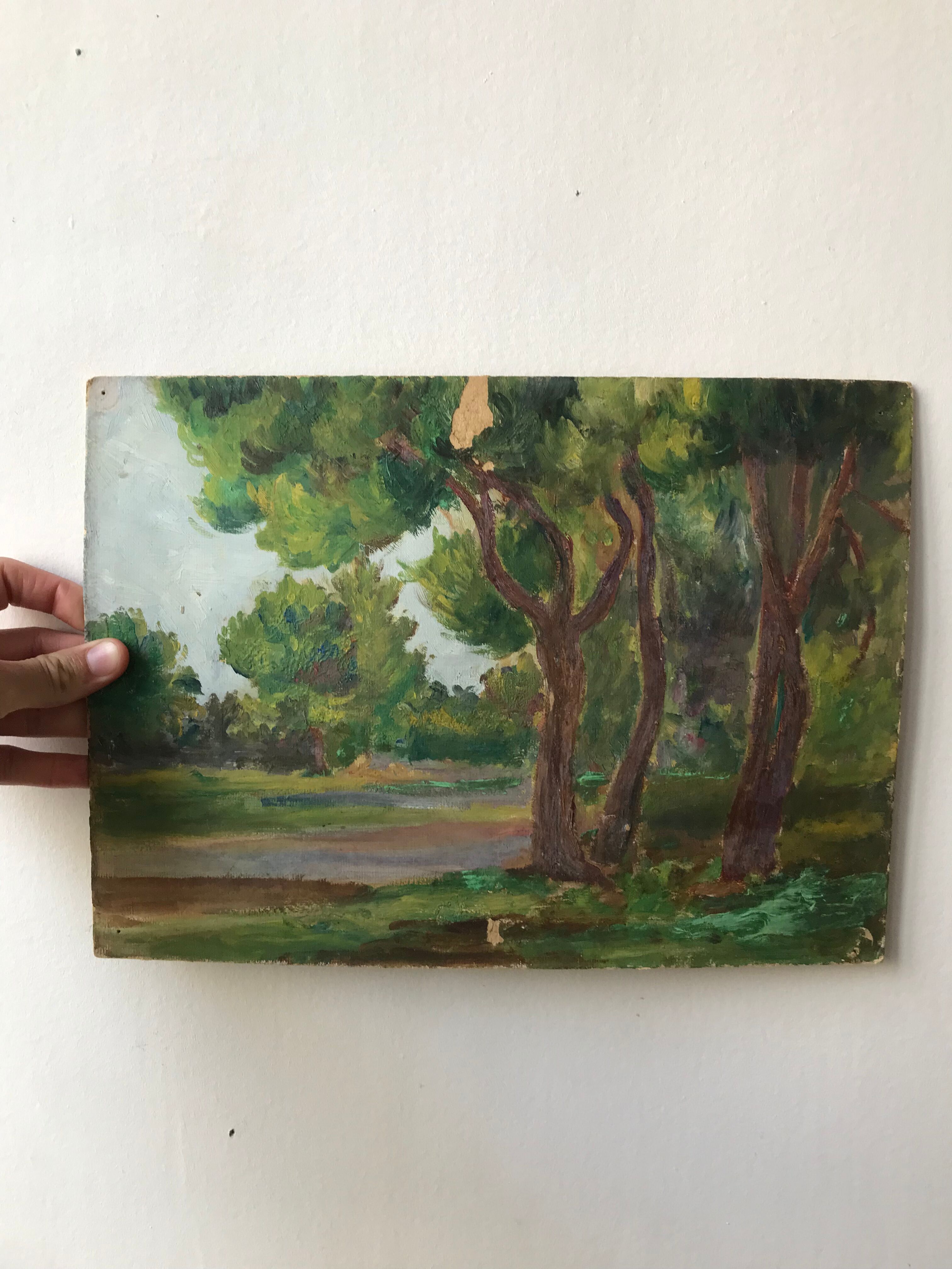 Huile paysage ancienne