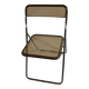 stainless steel and smoked plastic folding chair 70s style