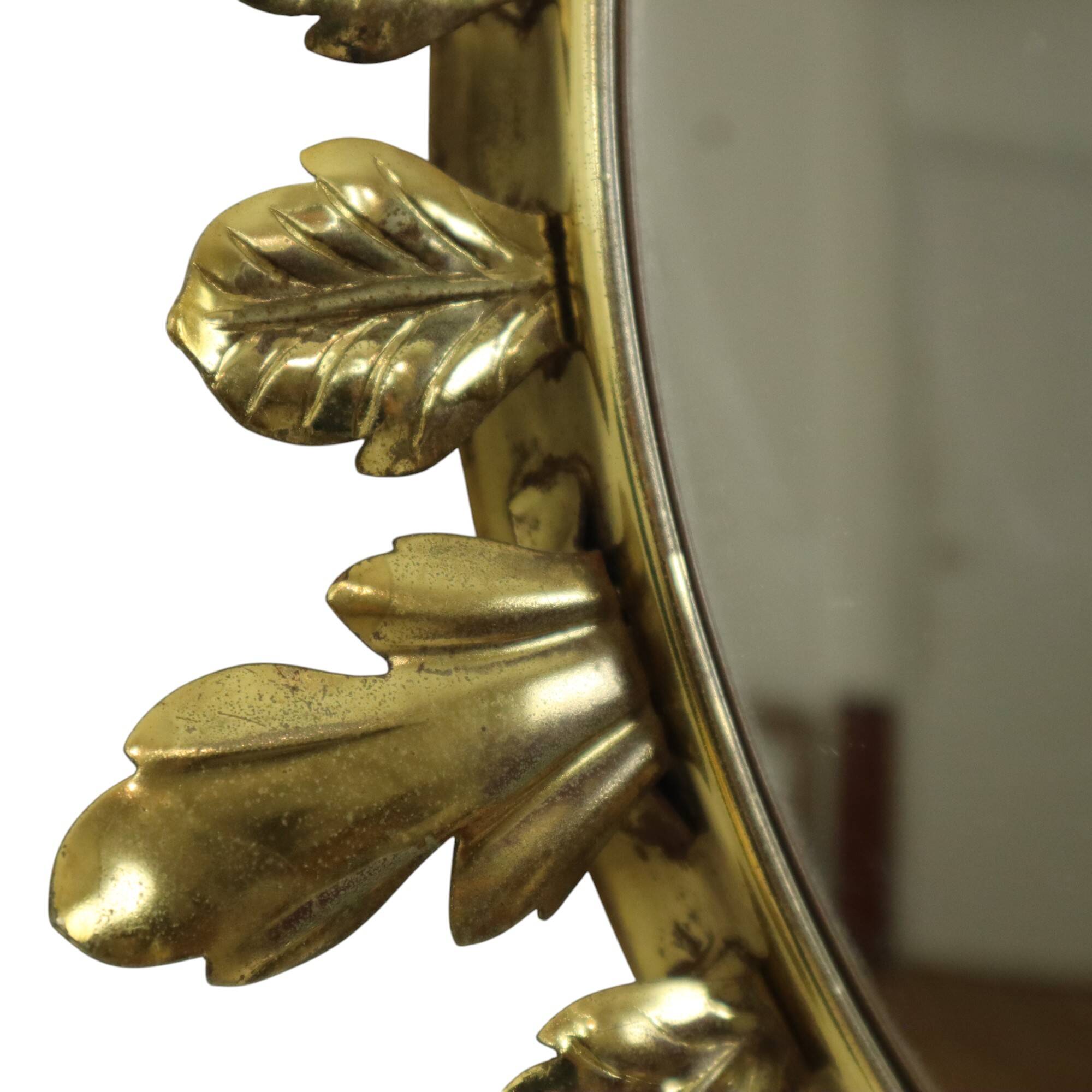 Vintage Metal Sun Mirror Convex Gold Deknudt 70s