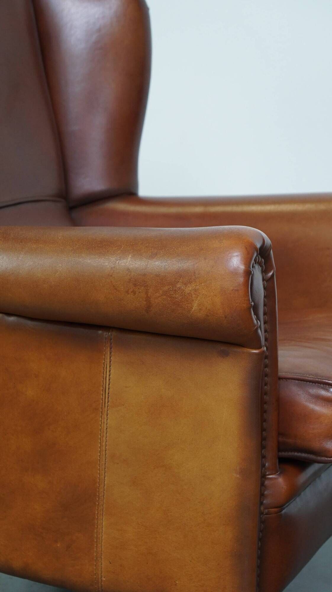 Beautiful classic sheepskin armchair with a beautiful appearance and a comfortable seat