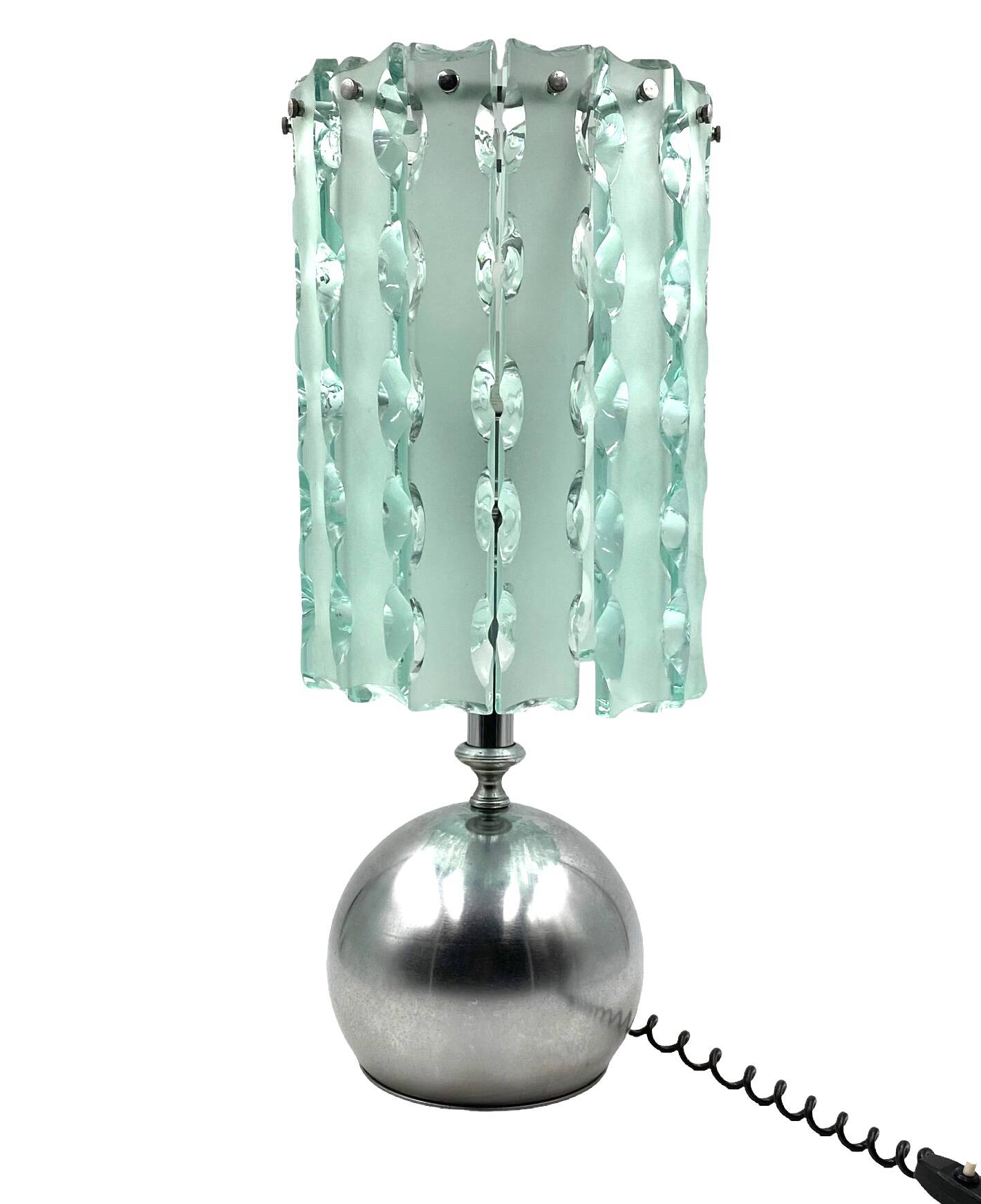 Molded glass table lamp,  Italy circa 1970
