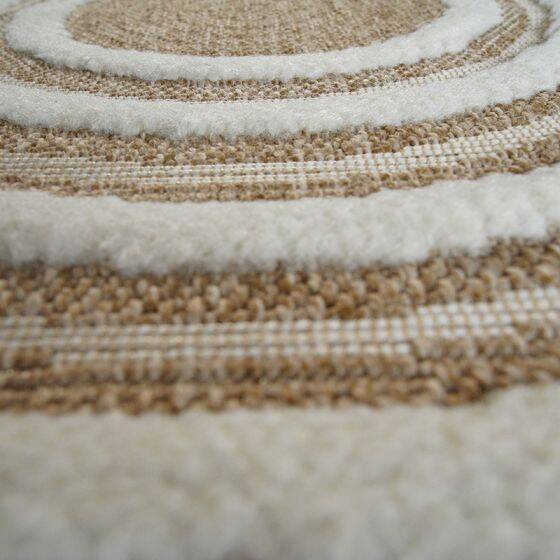 Natural beige jute round rug 70cm