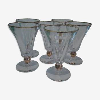 Set de 6 verres de bistrot filet or