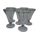 Set de 6 verres de bistrot filet or