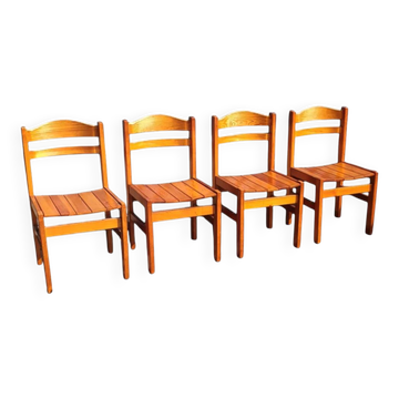 4 x pine dining chair 1970s