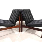 France & Son Set of 3 Modular Leather Armchairs by O. Gjerløv-Knudsen/T. Li