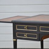 Louis XVI office restyled black and gold