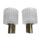 Pair appliques bronze with vintage moulded glass reflectors