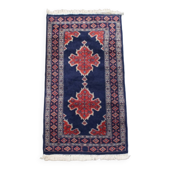 Wool Rug in Dark Blue – 139x66 cm