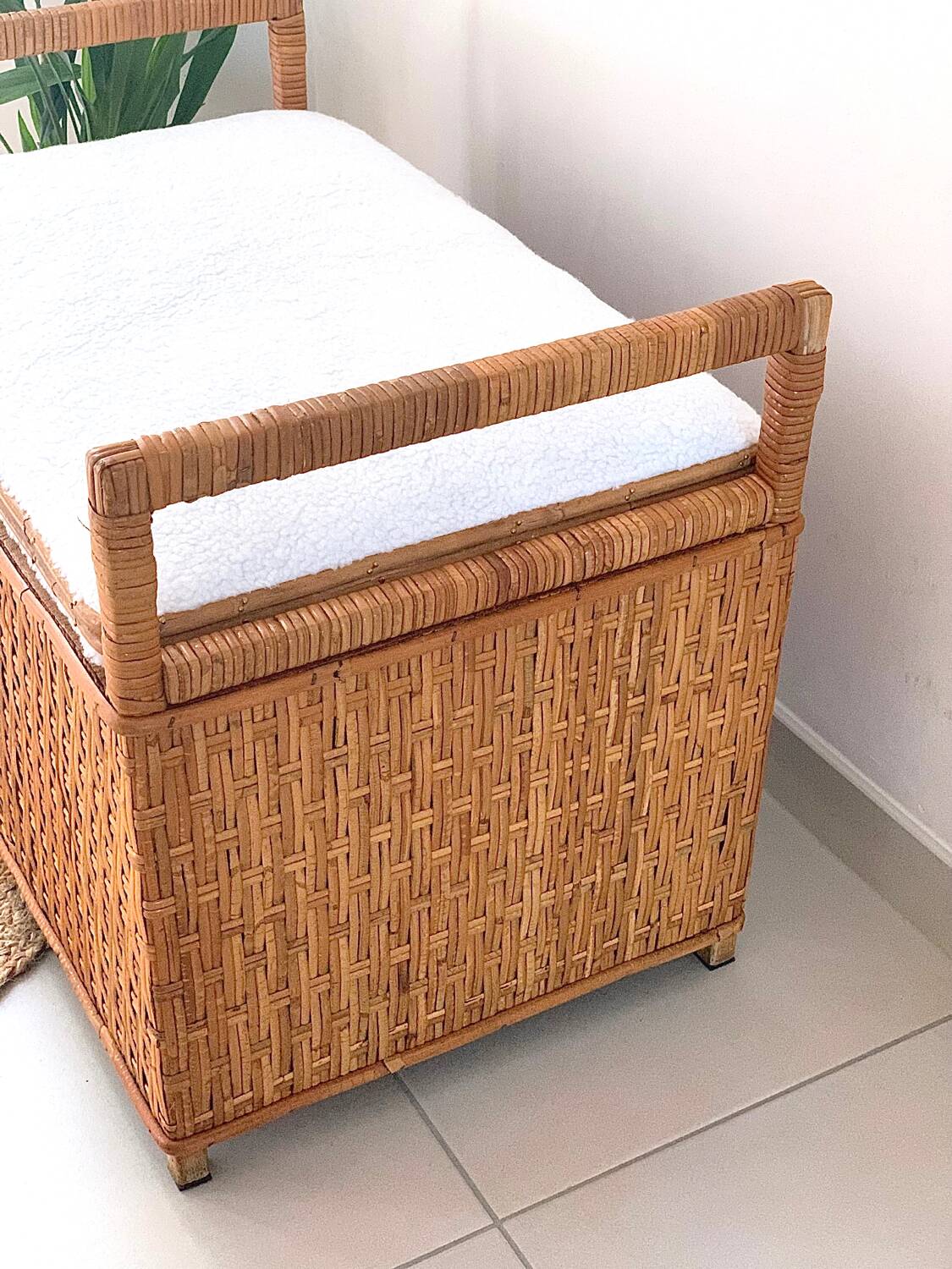 Rattan bench chest