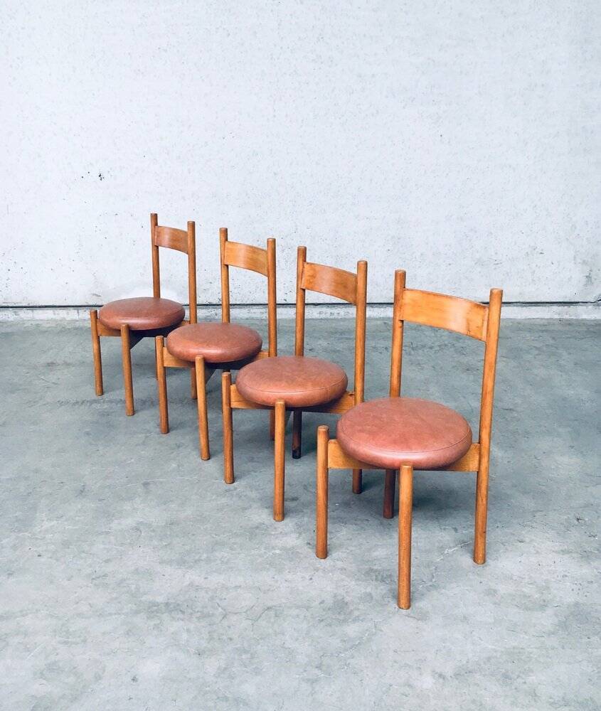 Mid-Century Modern Dining Chairs in the style of Charlotte Perriand, France, 1960s, Set of 4